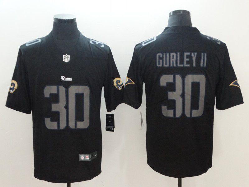 Men Los Angeles Rams 30 Gurley ii Nike Fashion Impact Black Color Rush Limited NFL Jersey